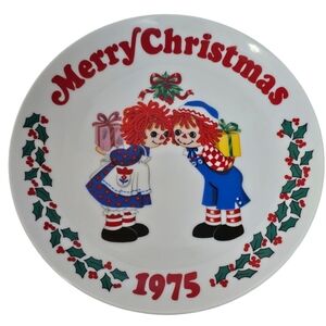 Vintage 1975 Schmid Raggedy Ann & Andy Merry Christmas Collector Plate